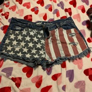 American Flag Jean shorts